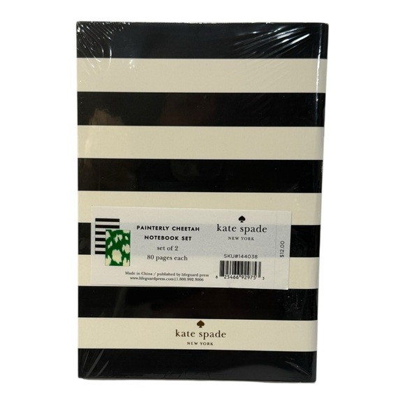 kate spade new york Painterly Cheetah Notebook Set of 2 NEW - Picture 2 of 5